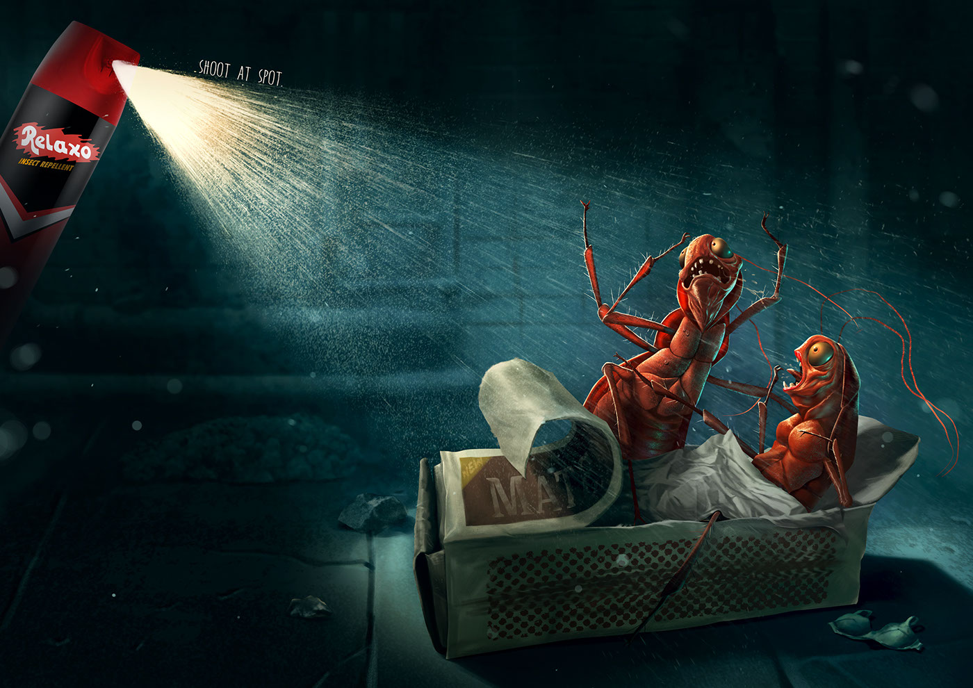 insect insect repellent mosquito Character spot light shoot ABHISHEK Ajinkya mihir   publicis poster relaxo