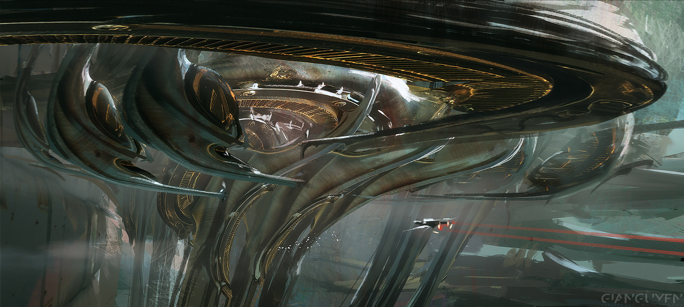 concept art painting   Scifi Sciencefiction fantasy worldbuilding sketch