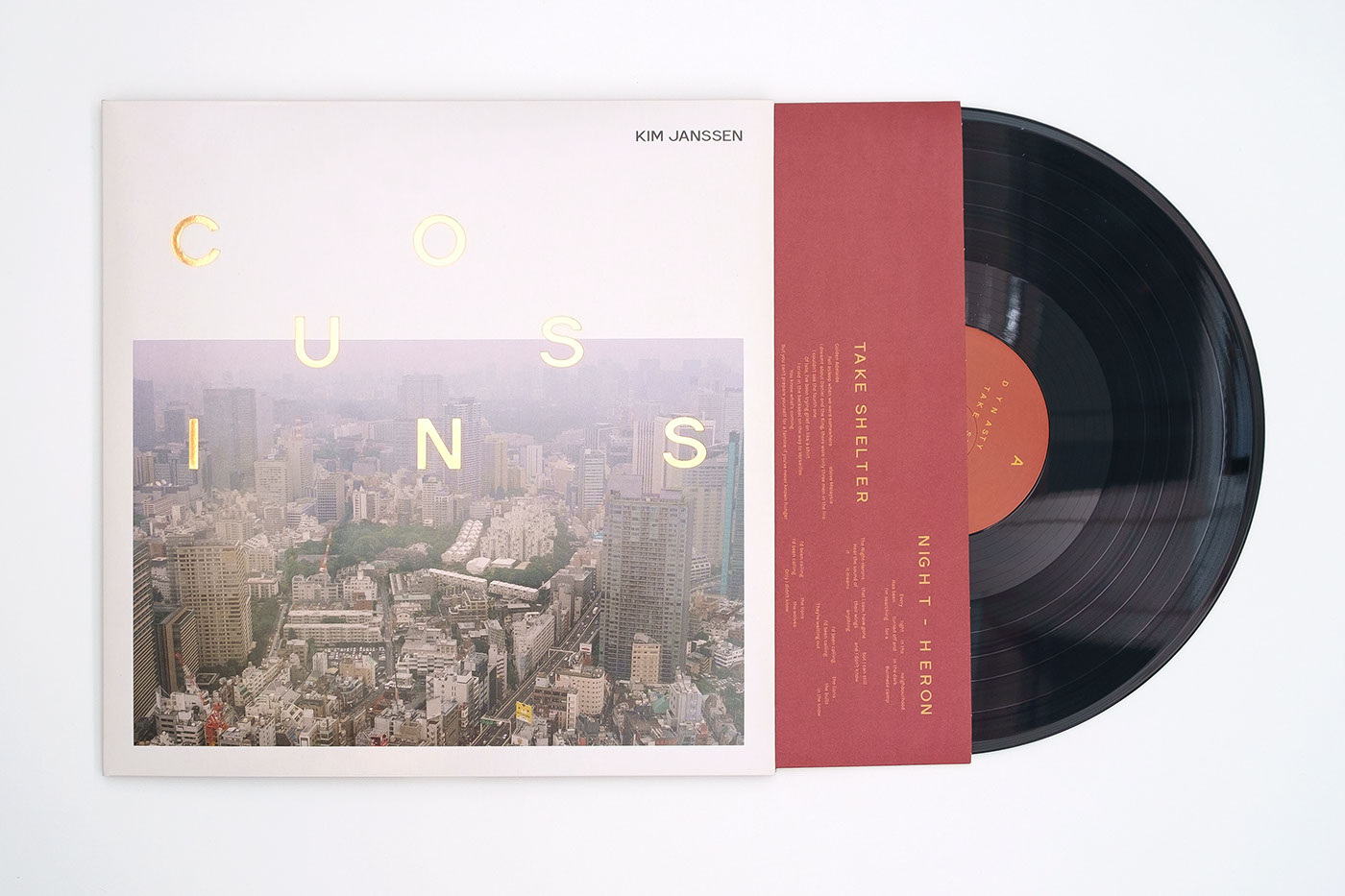 singer-songwriter indie vinyl record Recordsleeve gold hotfoil music album art poetic
