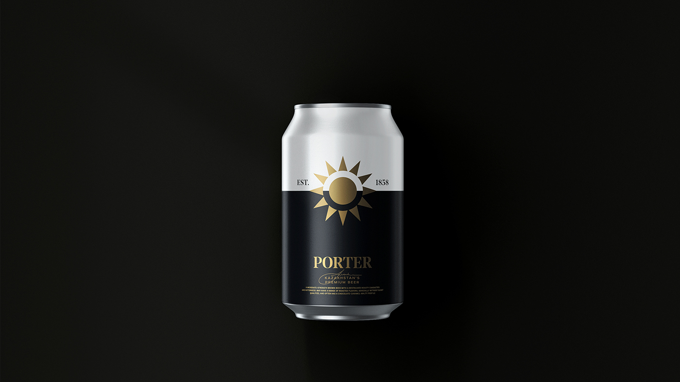 beer can Sun kazakhstan minimal simple alcohol brewery 3D rendering