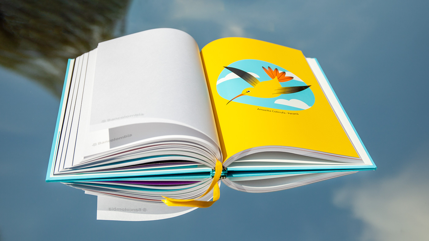 bancolombia Cuaderno notebook book Layout print editorial diseño gráfico colibri