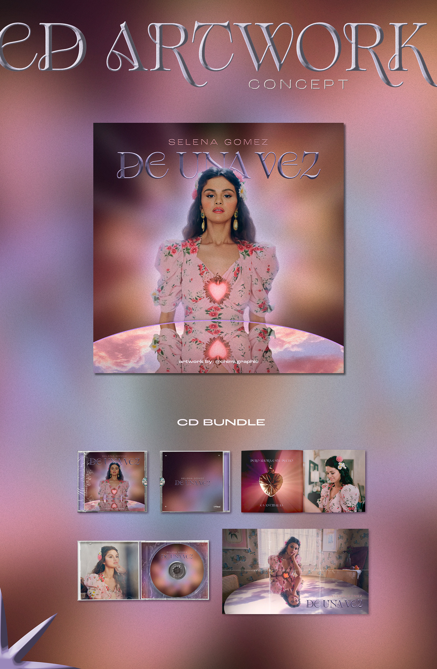 artwork cd De Una Vez edit fanart Merch music pop Selena selena gomez