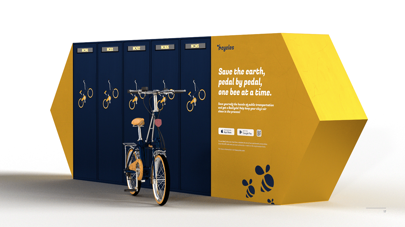 Affinity bee beecycles Bike bike sharing branding  hive logo student D&AD