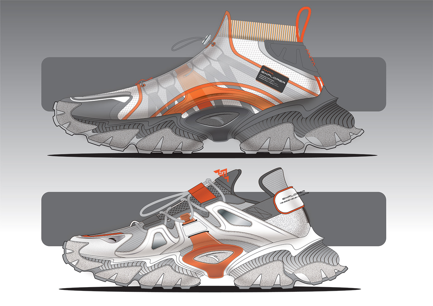 wuji infinity industrial design  sneaker shoe Outdoor footwear design sketch