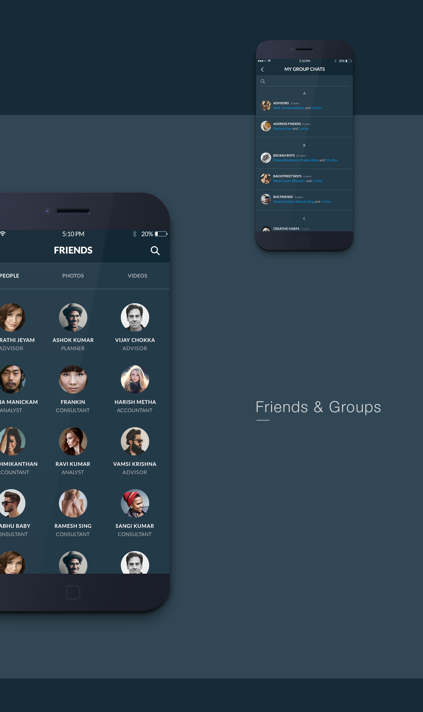 ux mobile app Chat social ios iphone android gallery flat kit business design
