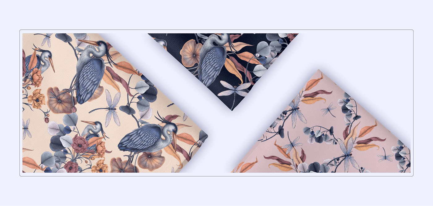 botanical Fashion  floral ILLUSTRATION  pattern design  print Procreate surface design textile