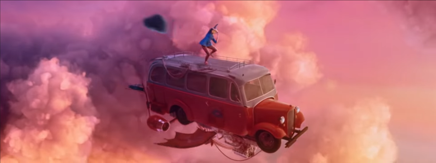 Videoclip vfx clouds animation  SIA Diplo bus modelling CGI SKY