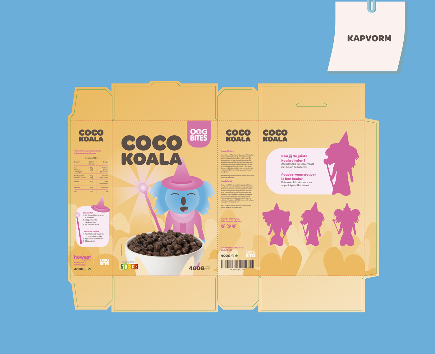 ILLUSTRATION  Cereal cereal box box design kids koala graphic design 