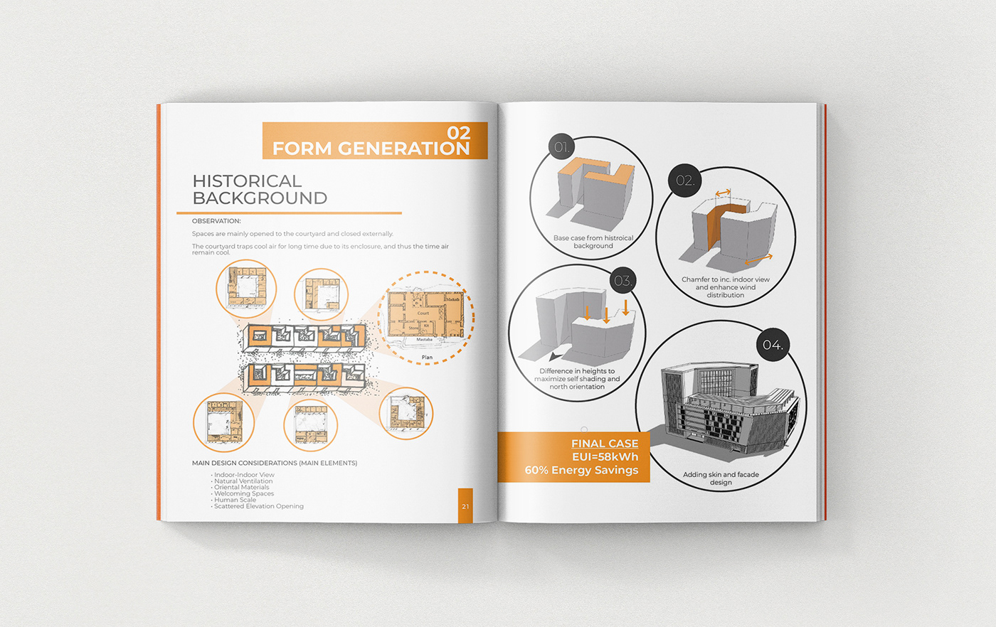 InDesign report design architecture graphics visuals graphicdesign pages orange