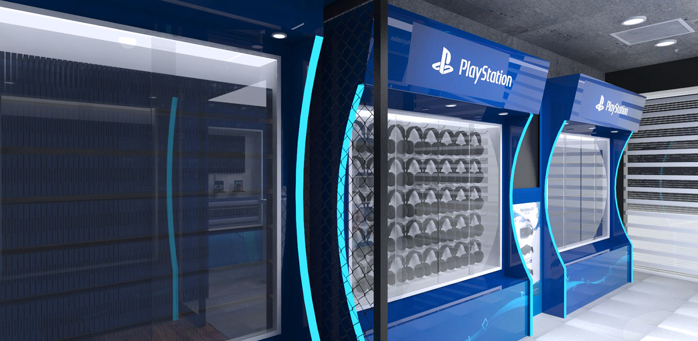 playstation commercial space Store Concept industrial design  interior design  philippines store design Visual Merchandising