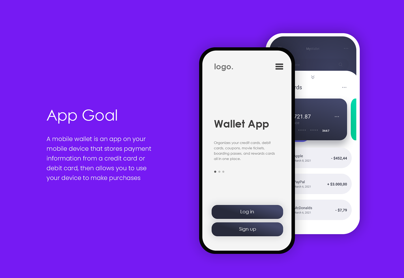 app design best app design finance ios android app mobile wallet money app mywalletapp Save Money UI/UX wallet app