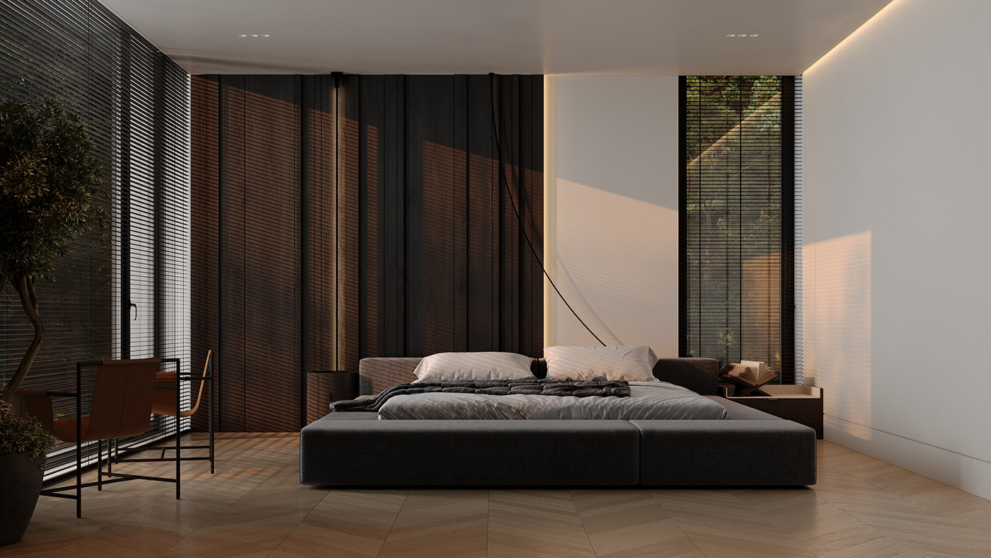 3ds max apartment bedroom CG contemporary interior design  Interior Visualization kitchen living room Minimalism