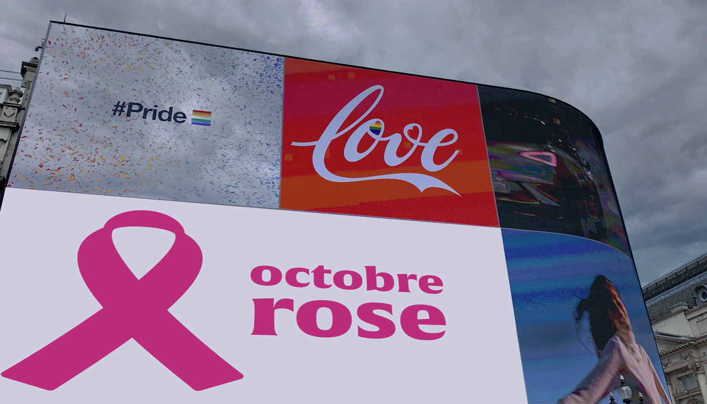 cancer publicité autobus campagne publicitaire Publicity Campaign breast cancer Octobre Rose pink ribbon cancer du sein ruban rose