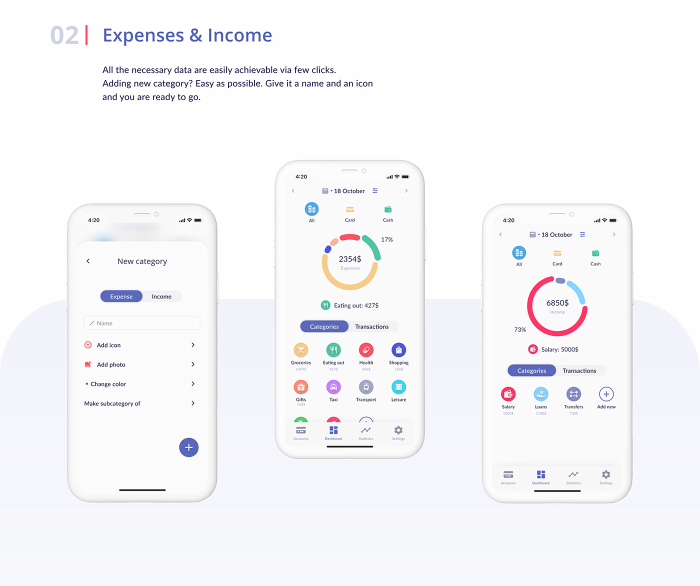 app finance mobile money tracker UI/UX