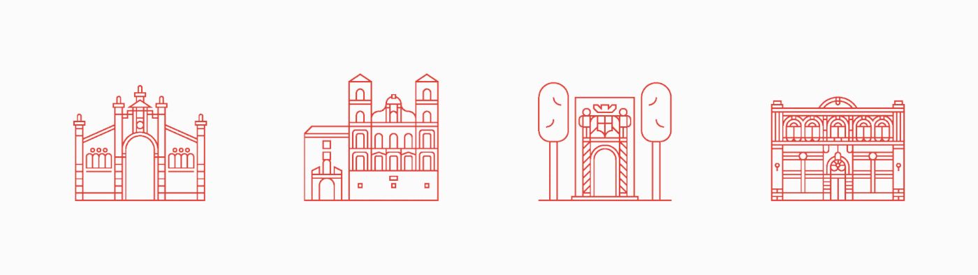 architecture arquitectura city ciudad design diseño diseño gráfico graphic design  iconography Iconos