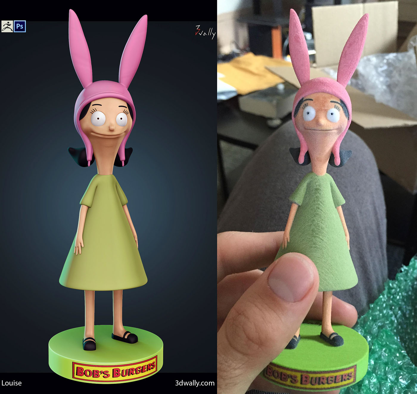 bobs Burgers 3D characters Zbrush animation  toy design figure collectible