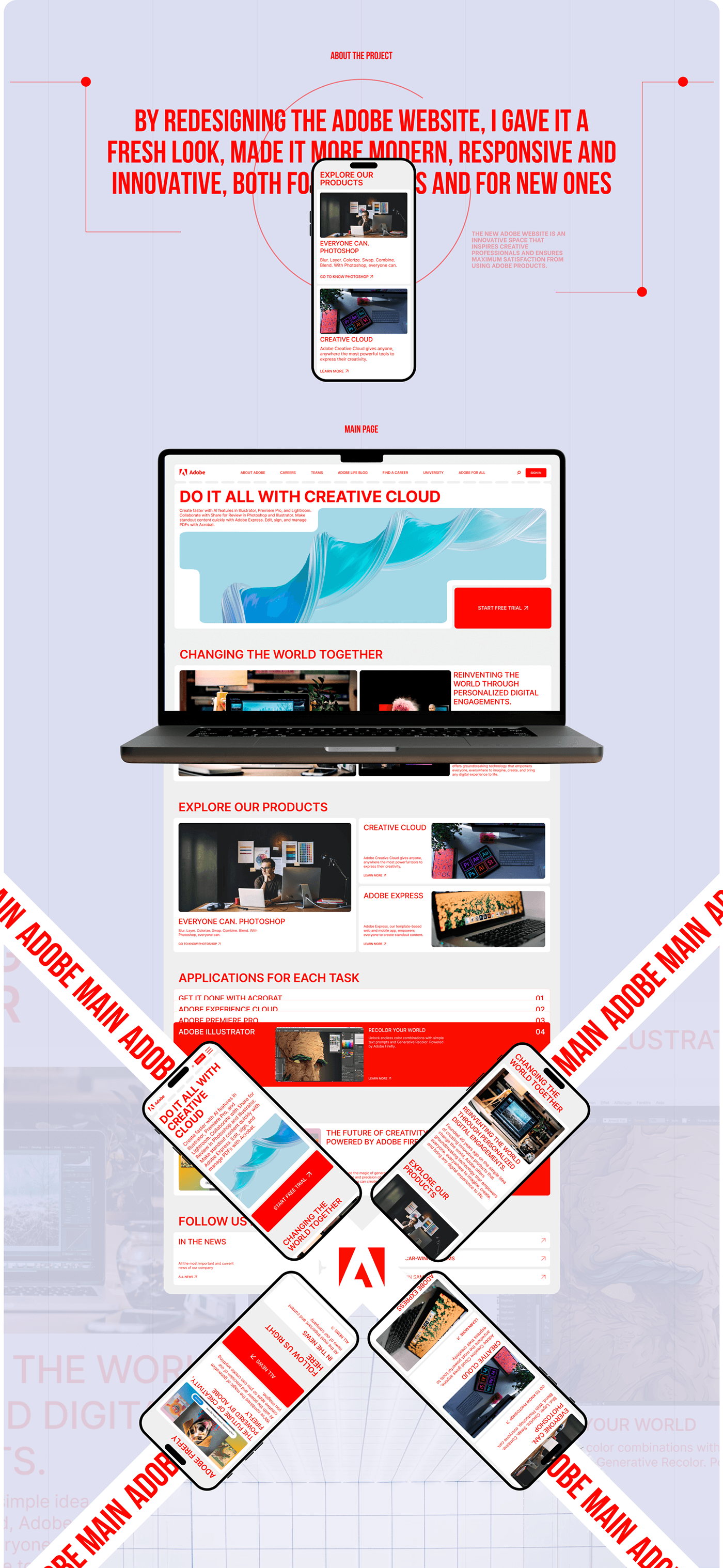 adobe redesign website Web Design  UI/UX Corporate Design design user interface Figma
