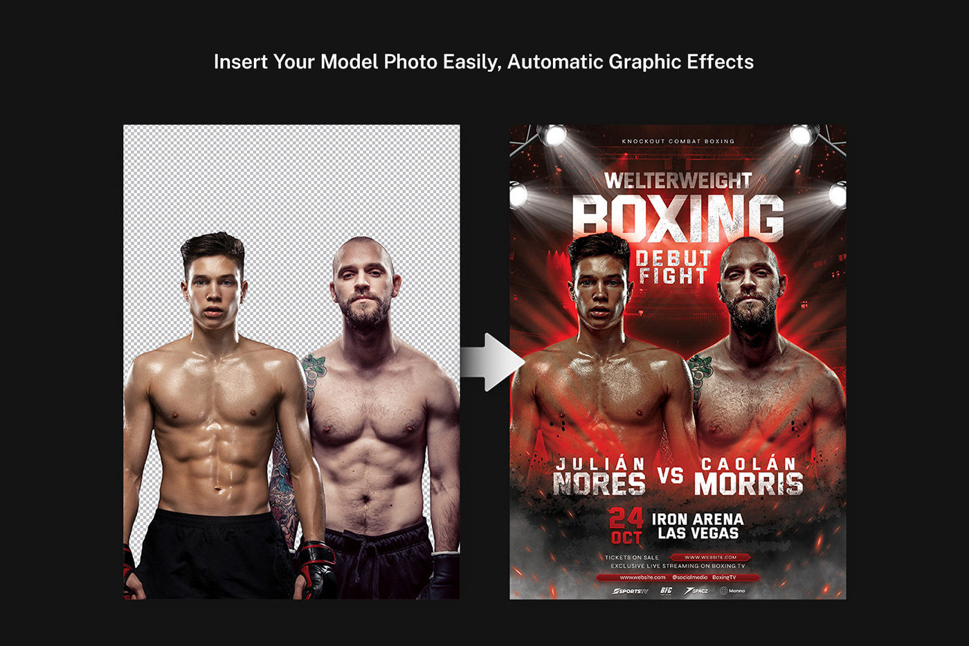 flyer template poster template Boxing Flyer Boxing Poster sports Sports Design MMA Boxing fight flyer psd