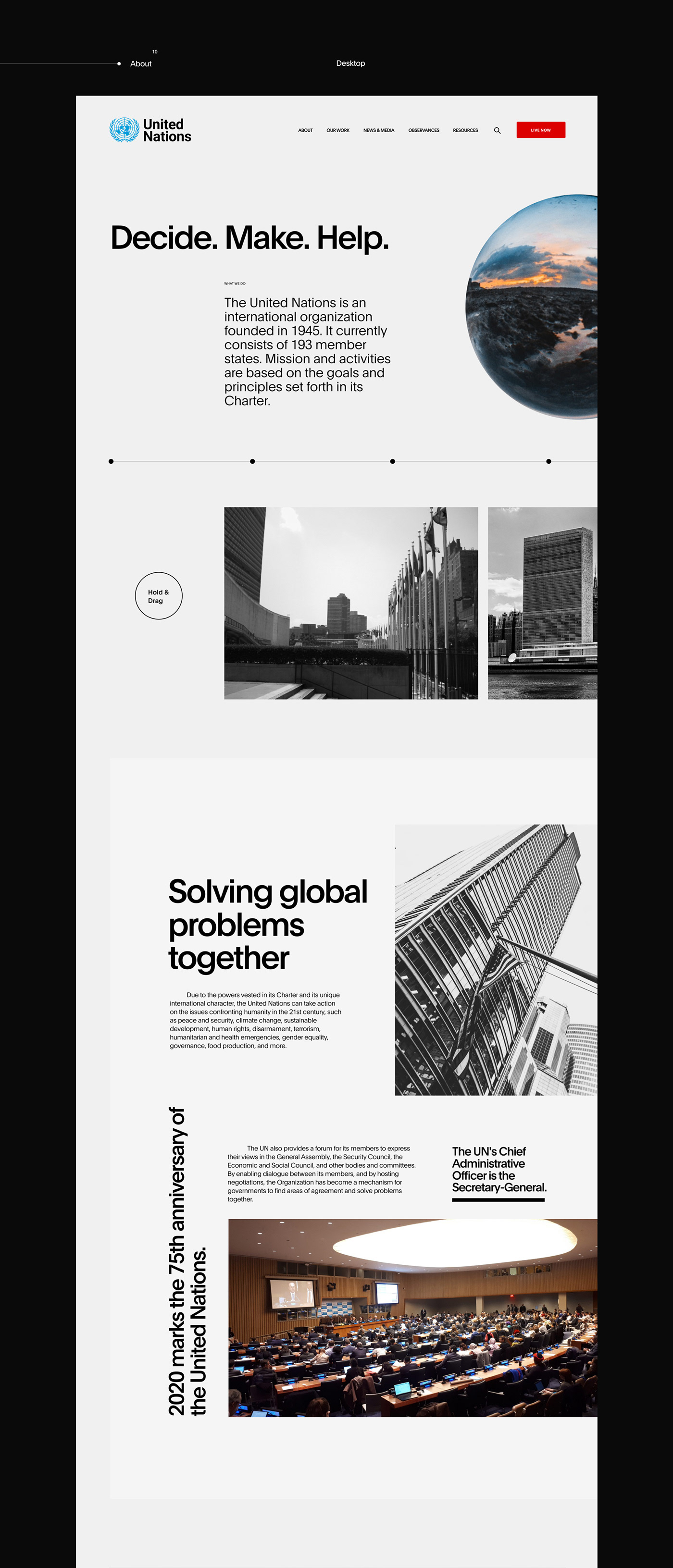 corporate redesign typography   UI Unitednation ux uxui visual Webdesign Website
