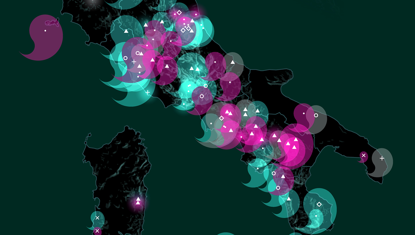 dataviz Italy village flood earthquake Plague War abandoned la lettura infographic