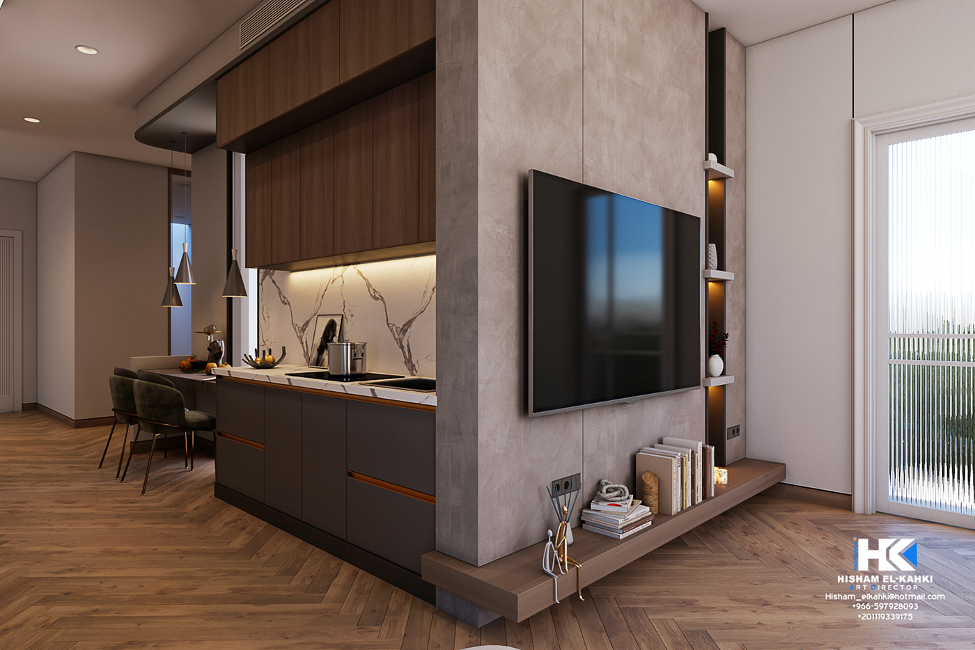 design interior design  modern architecture KSA Villa luxury Interior minibar Masterbedroom 