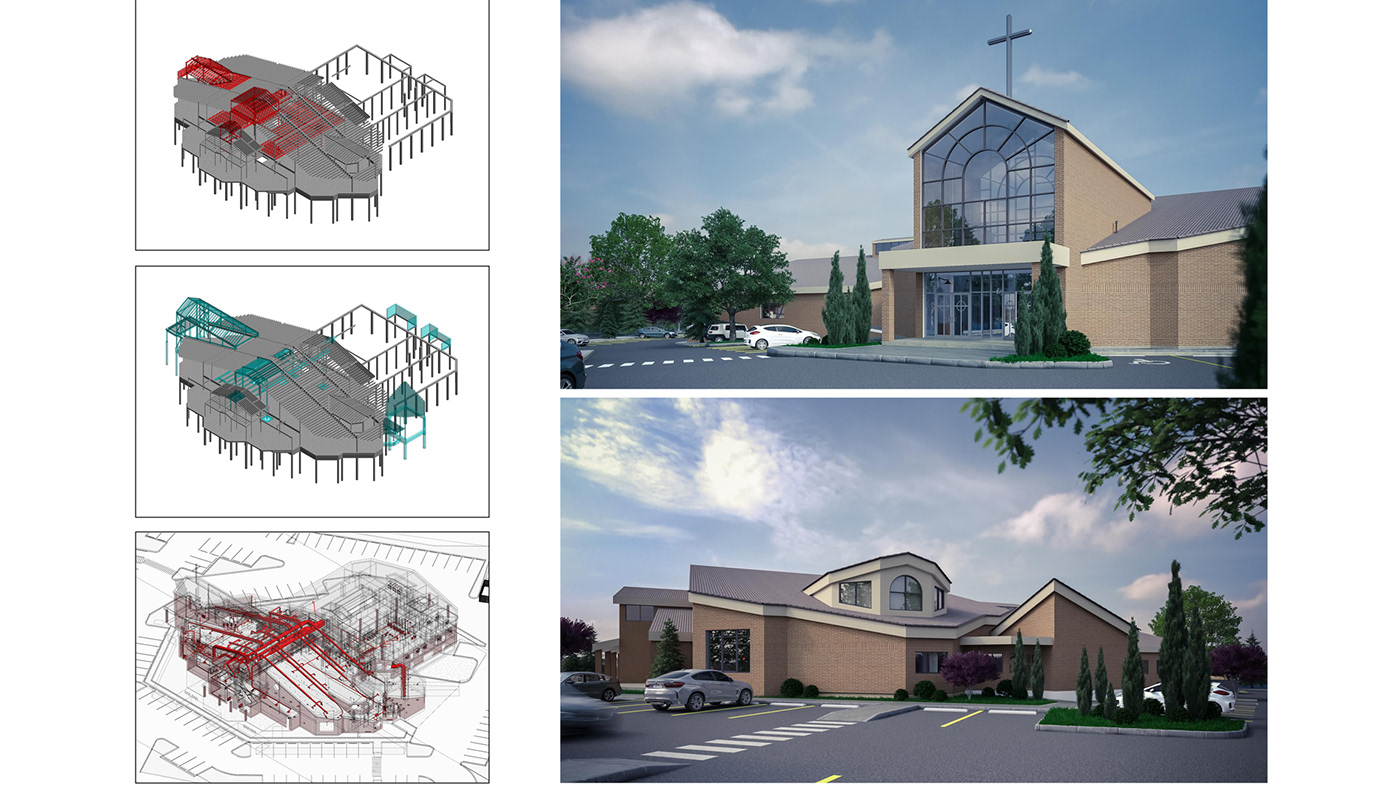 3D structural architecture bim modeling services Canada church revit
