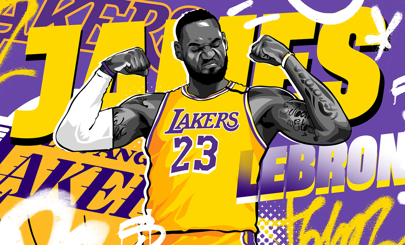 basketball LeBron James Kobe Bryant sports NBA usa united states Lakers Nike sport illustration