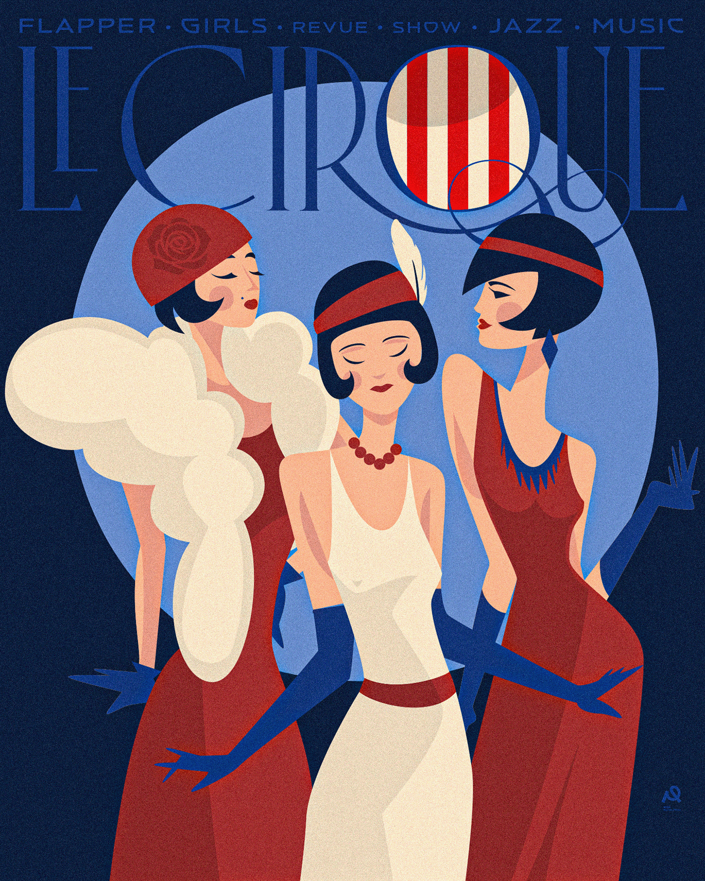 ILLUSTRATION  jazz music Drawing  revue typography   type design display font lettering flapper girl Le cirque