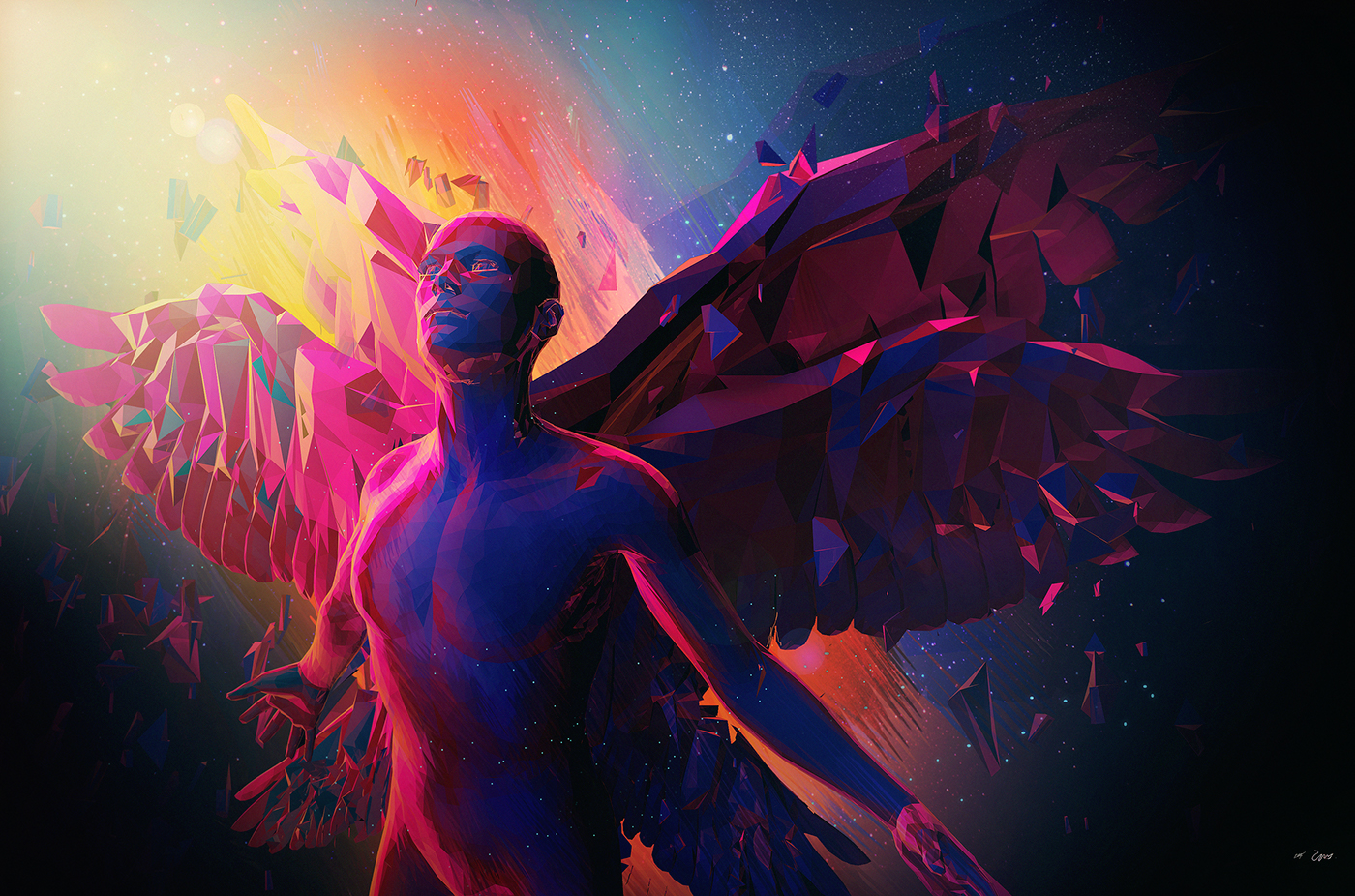 engel angel cosmosys koyn colour lowpoly LOW poly artgroup Collective  allotopia cosmosysm