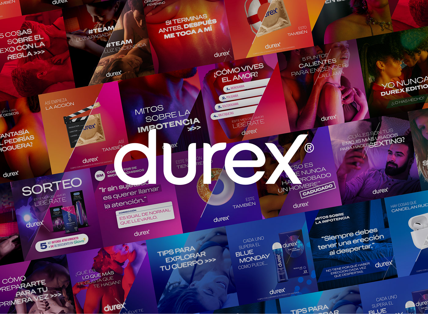 durex CONDOM social media brand identity posts instagram graphic design  redes sociales diseño gráfico visual identity