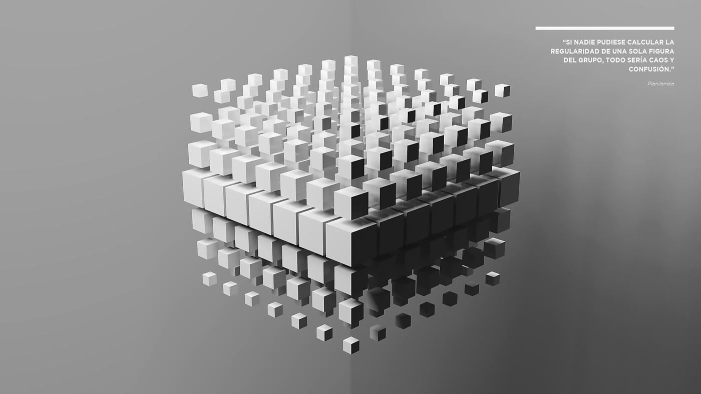 3D Flatland planilandia animation  minimal geometry Space  design graphic