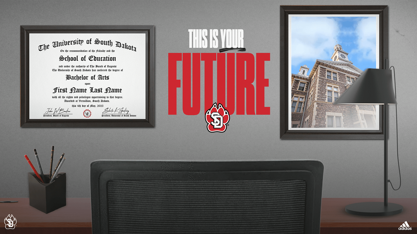 college athletics creative graphic design  Graphic Designer NCAA photoshop Recruiting recruits South Dakota Coyotes