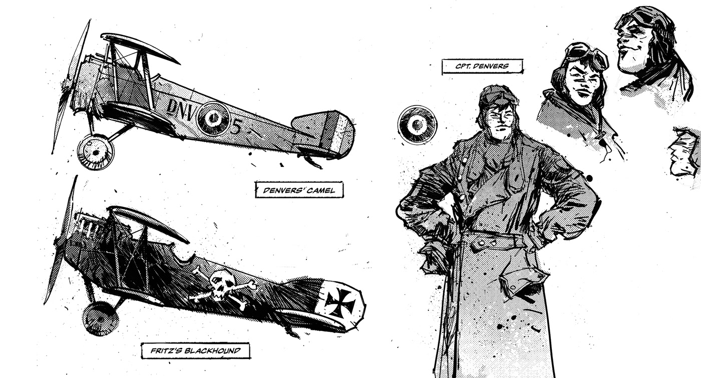 baranowski comic books comics Graphic Novel ink Marek Baranowski planes War ww1 comic