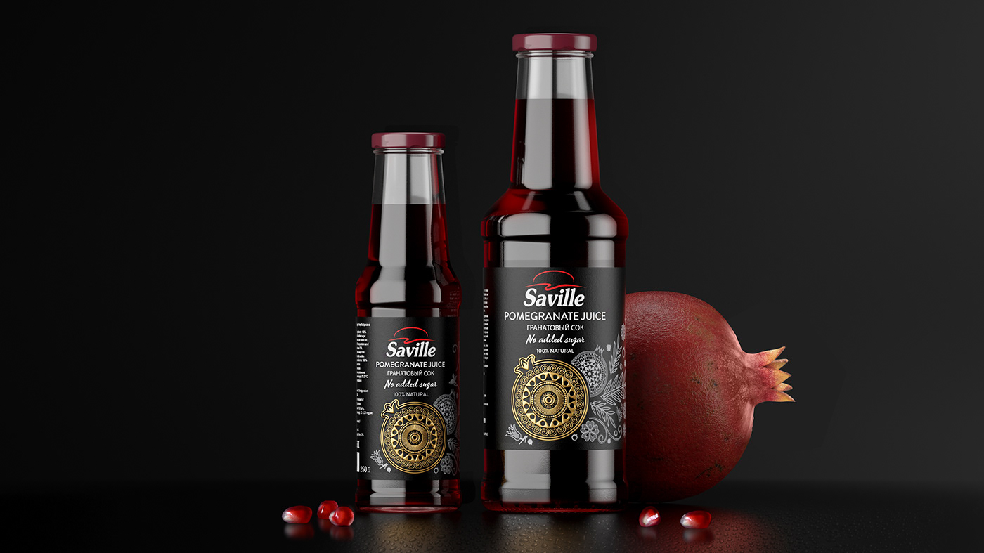 design Illustrator juice Label Mandala Packaging pomegranate Pomegranate Juice saville azerbaijan