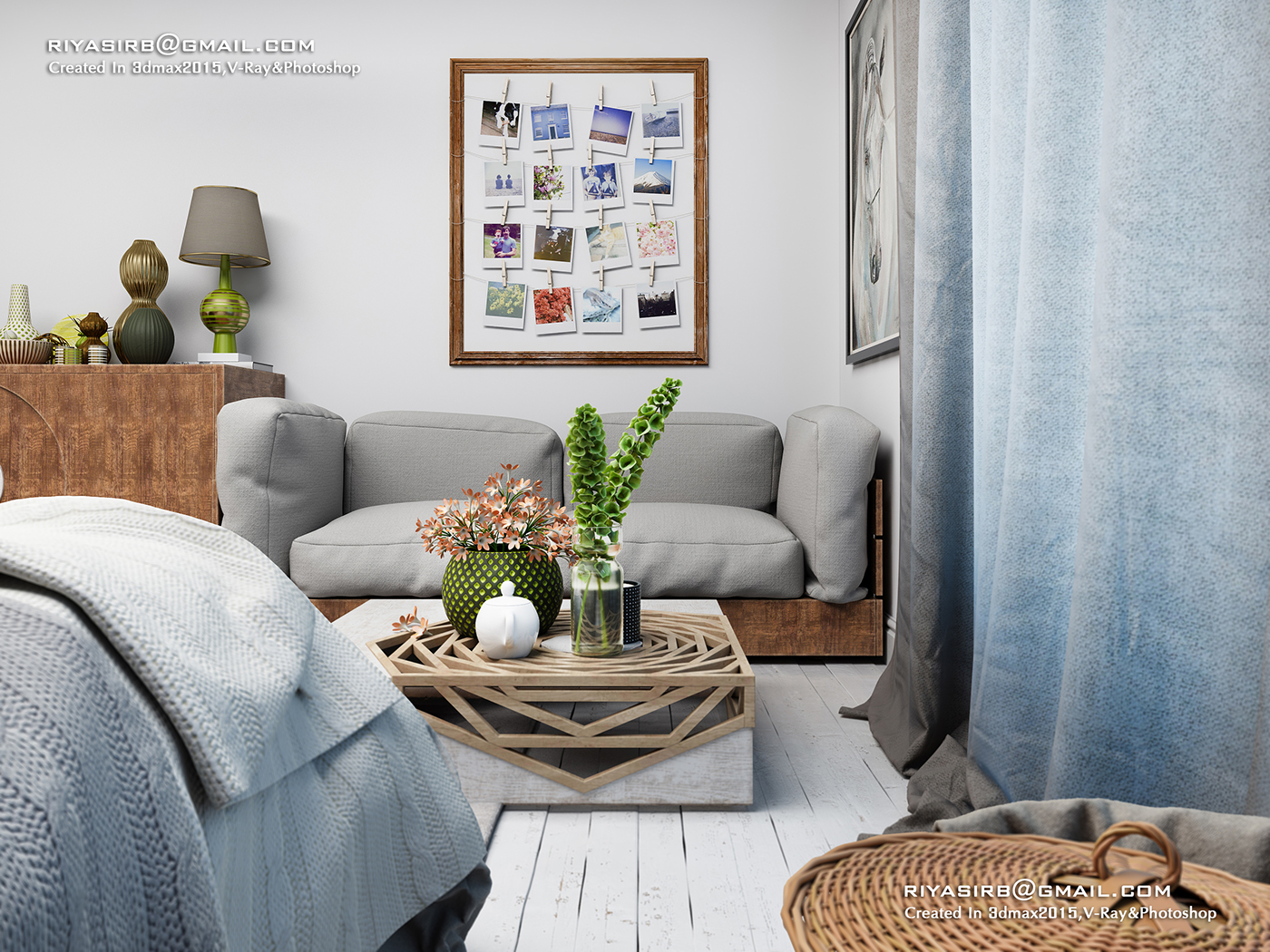 3dsmax vray bedroom visualization Render interiordesign dubai modern photoshop CGI