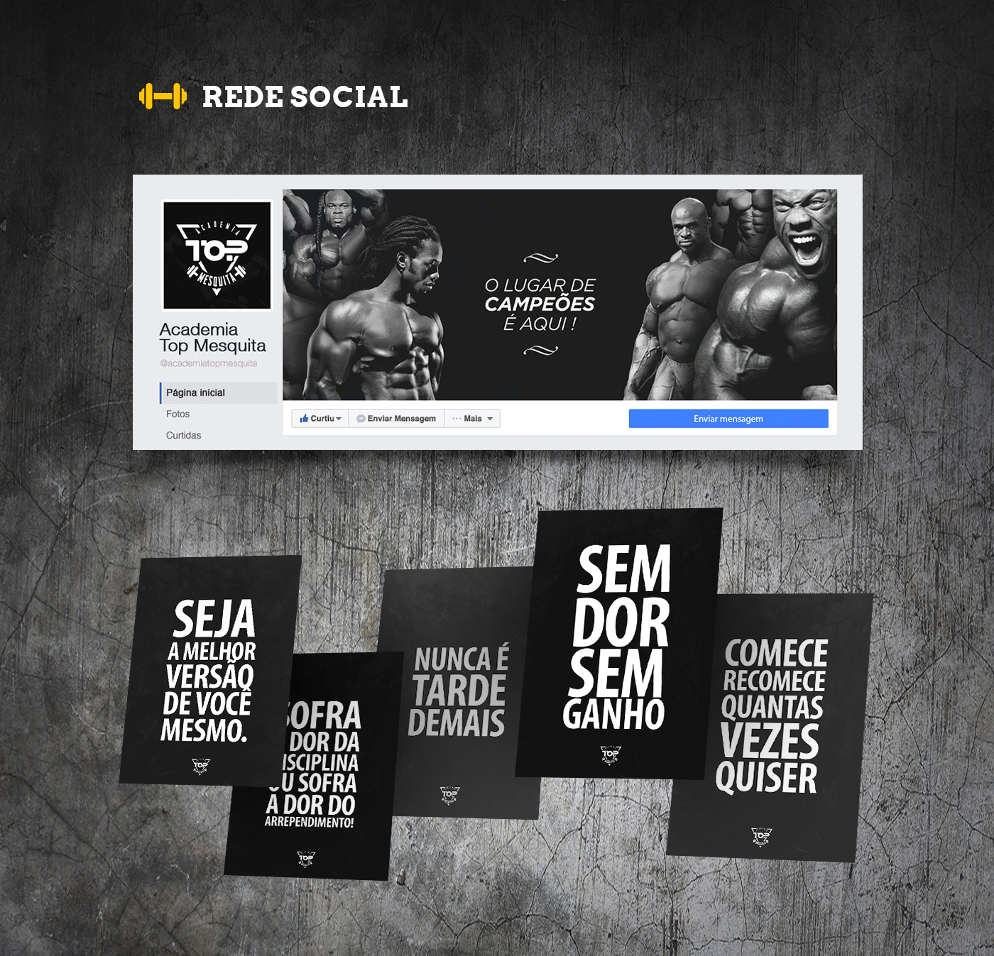 logo re-design mídia social academia gym marca identidade visual branding  Logotype logofolio