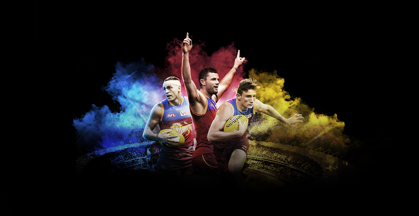 afl Brisbane Lions award winning Adobe Portfolio Digital Art  retouching  sport footy graphic design  Australia