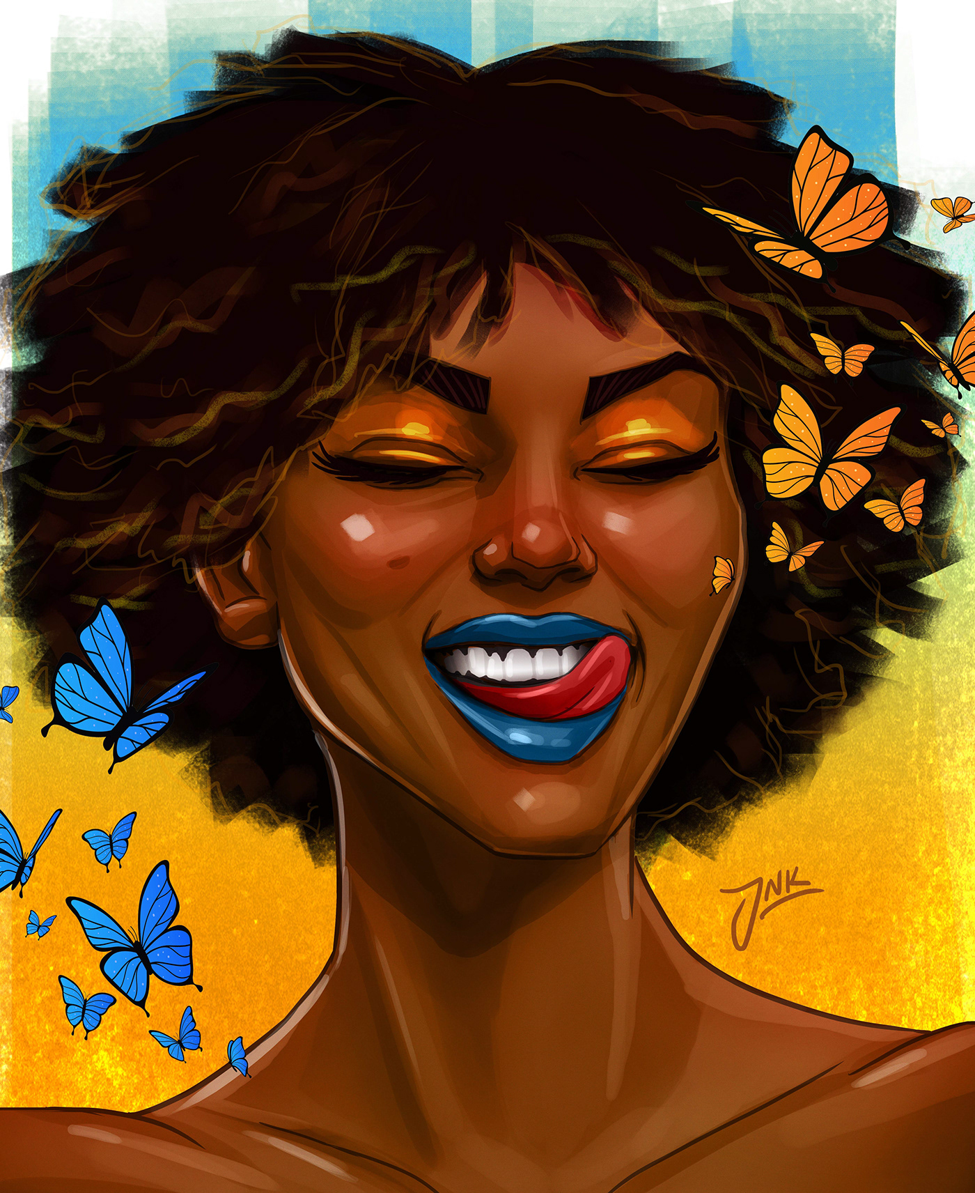 african afro dave chappelle Digital Art  digital illustration movie painting   portrait sketch