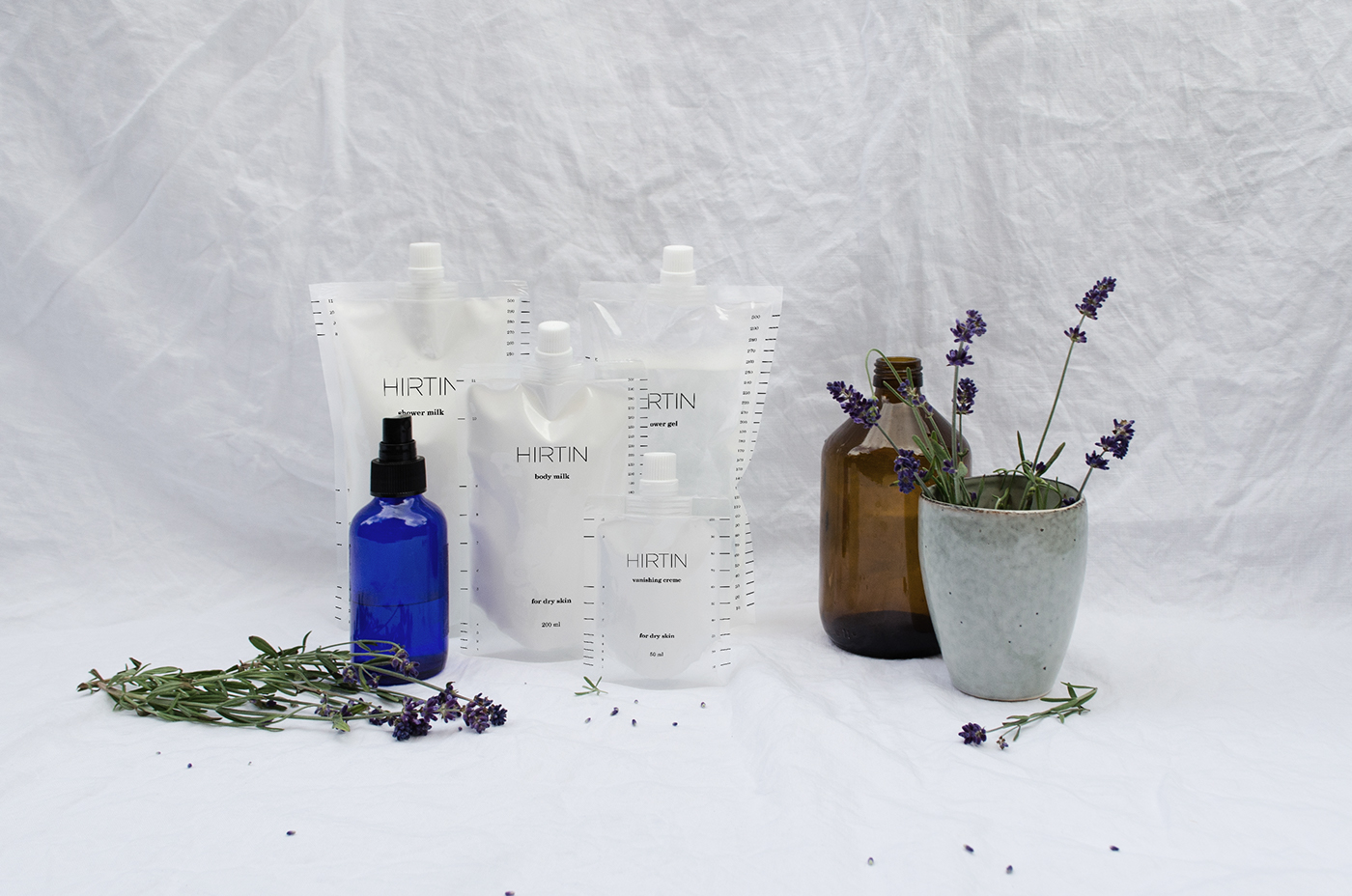 Cosmetic sheep typography   packaging concept milk eco plastic transparent violet lavendar shampoo bodyloction SHOWER