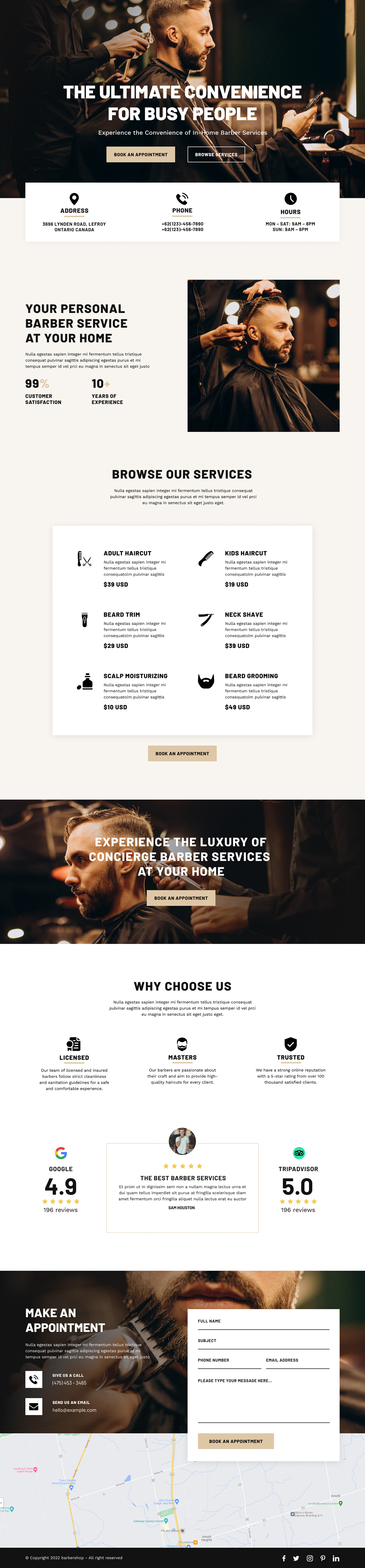 barbershop elementor Figma landing page UI/UX Web Design  Website Website Design wordpress