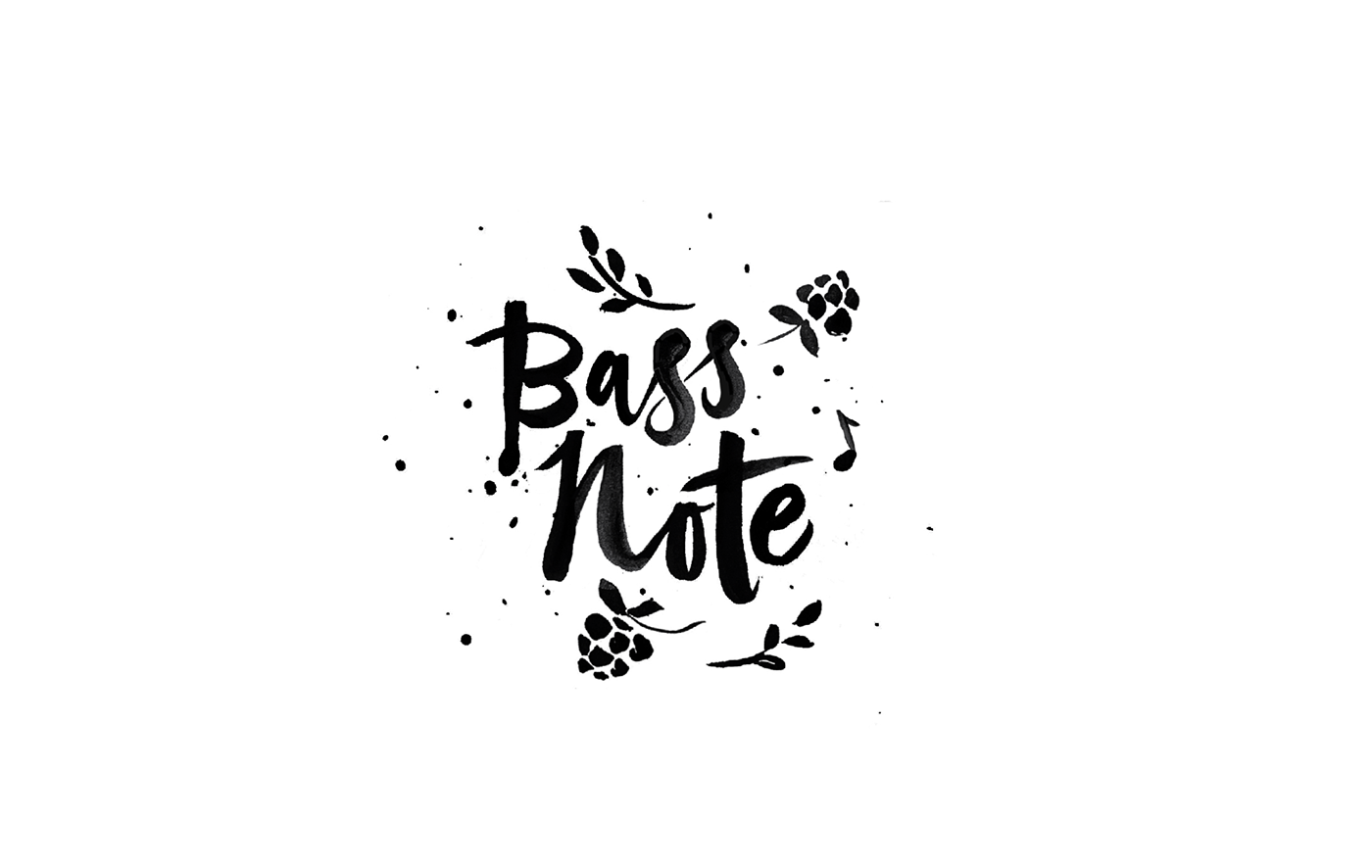 bass note sangría California hand lettering brand identity ink Fun