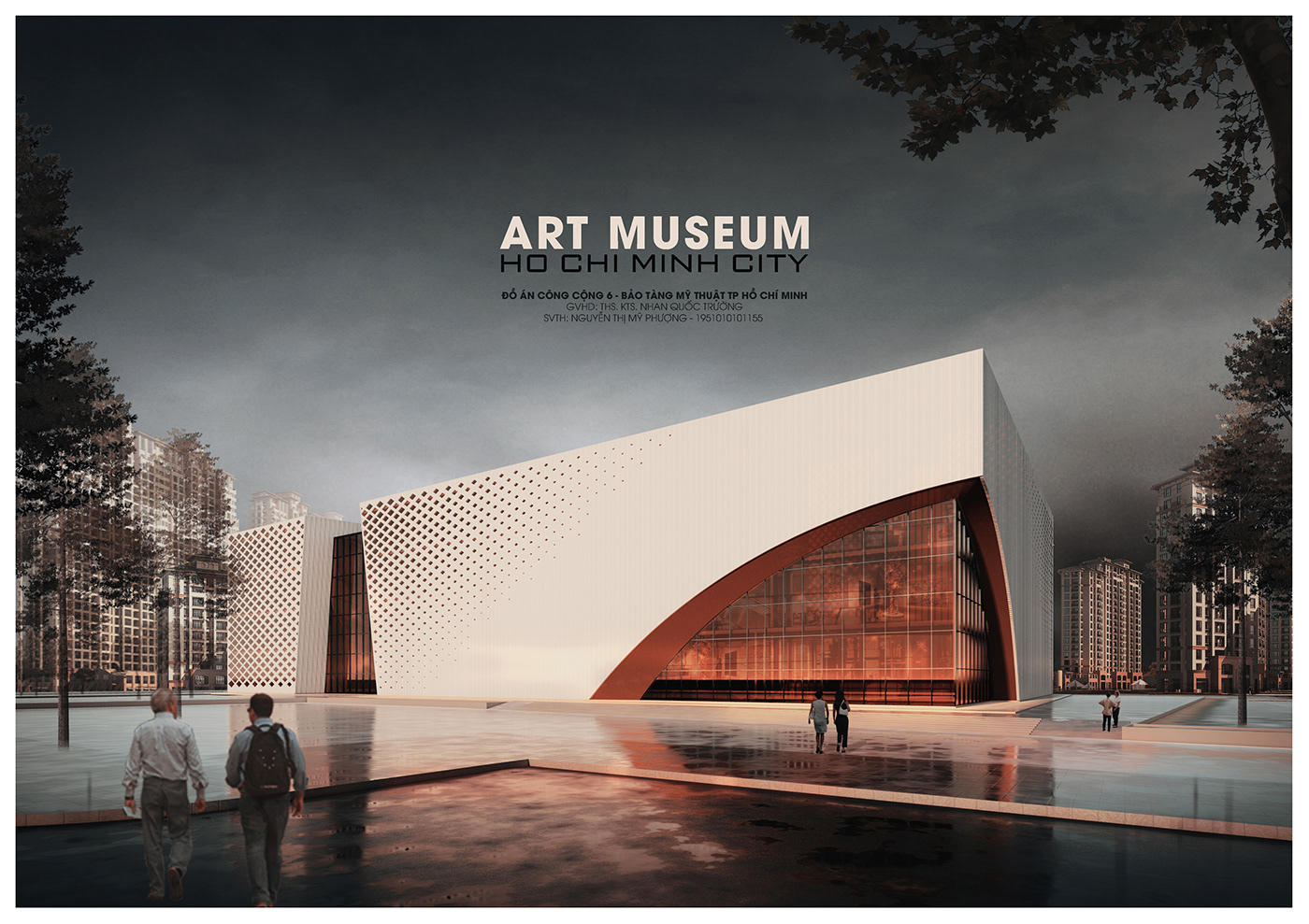 architecture Project museum Museum Design Revit Architecture photoshop 3D Art museum ho chi minh vietnam