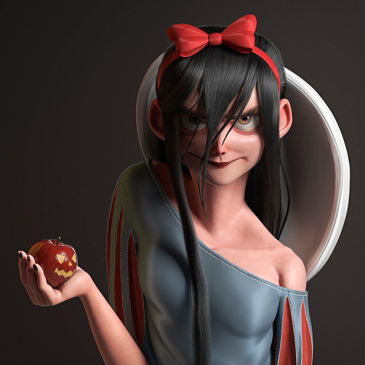 3dsmax 3D vray Zbrush snow white Halloween Hair and Fur Character