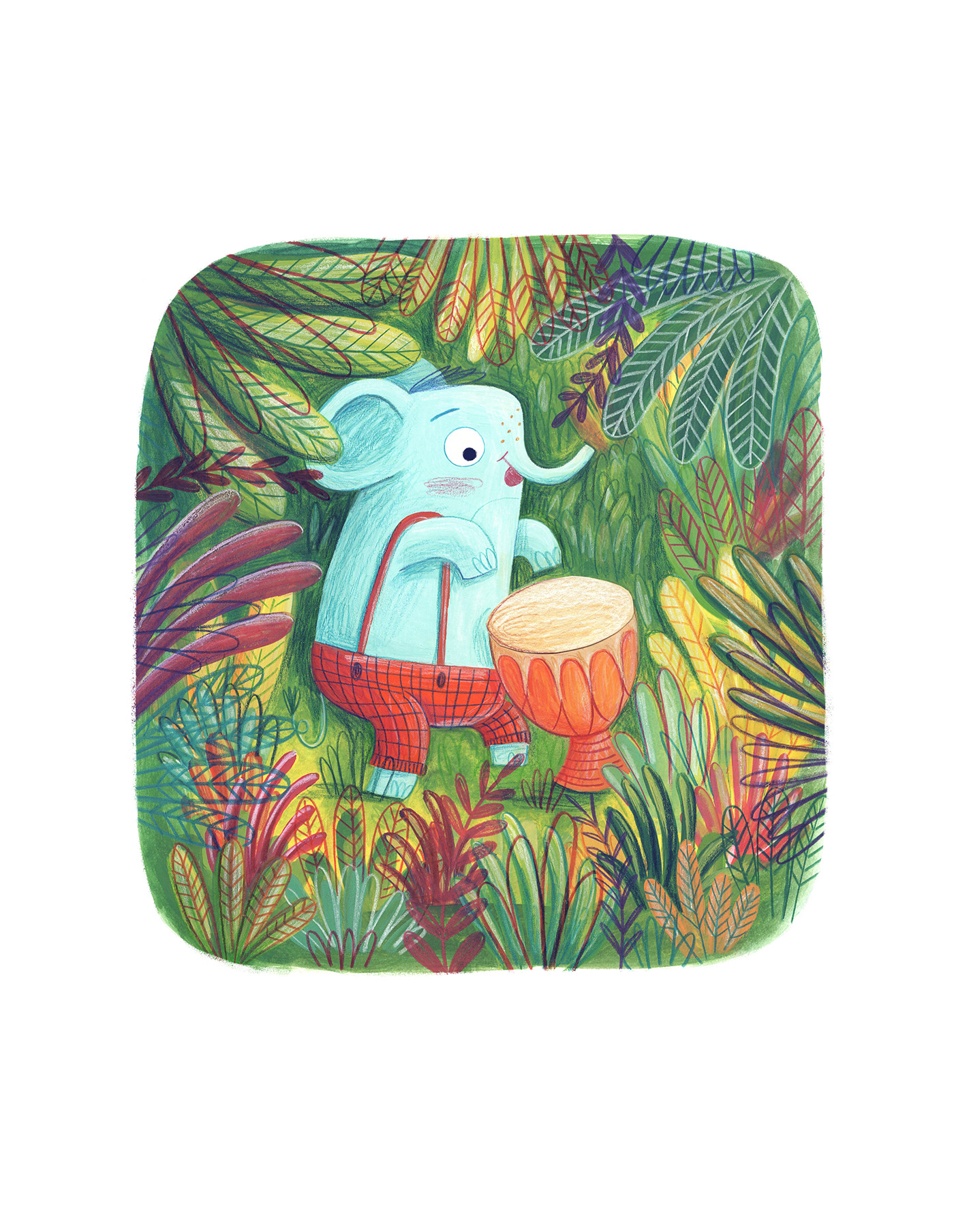 animals artwork book Bookdesign children's book elephant ILLUSTRATION  jungle picturebook