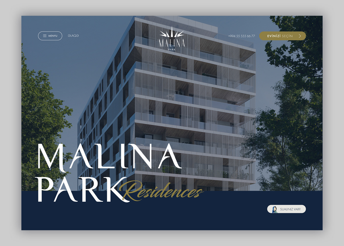 architecture branding  building luxury Malina Park modern Residence visual identity