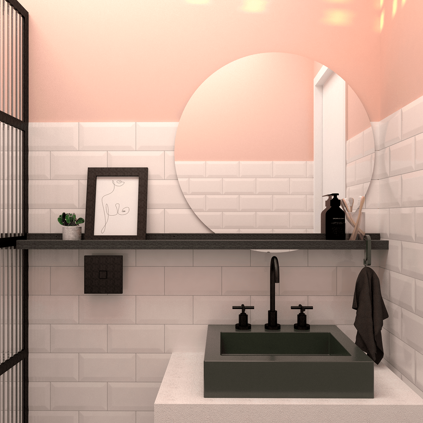 ARQUITETURA banheiro industrial interiores jovem moderno Render vray