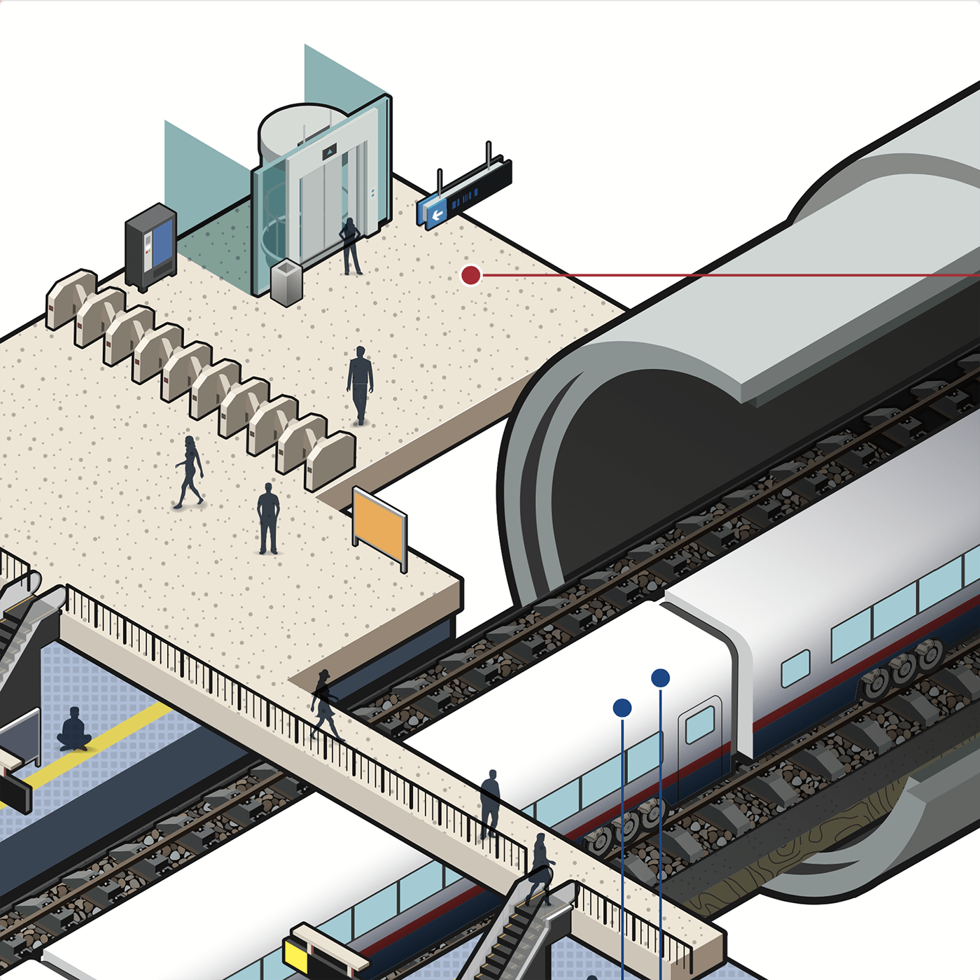 HIGHSPEEDRAIL highspeedtrain isometric illustration railwayposter Vector Illustration