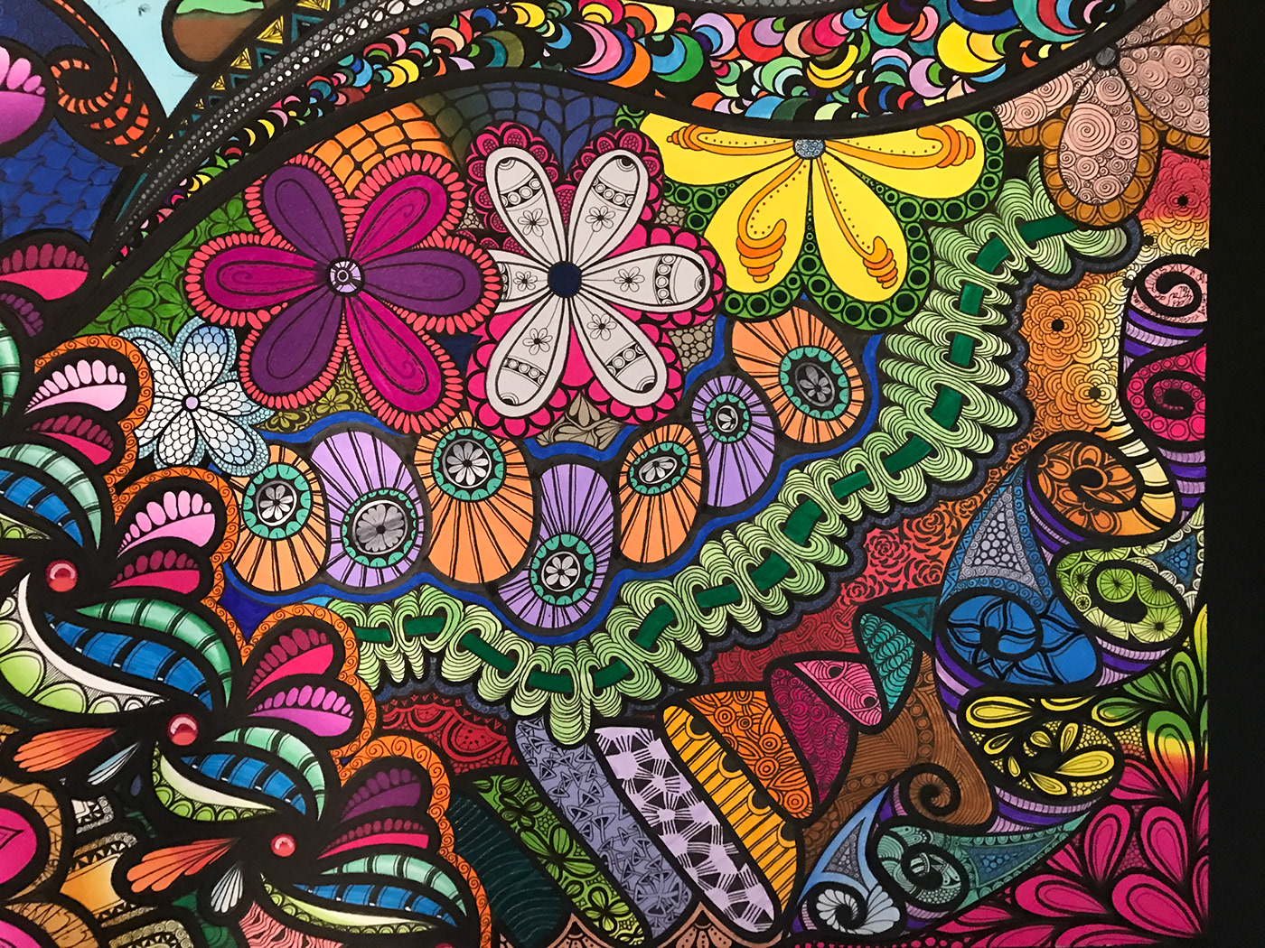 zentangle doodle Posca chameleon color