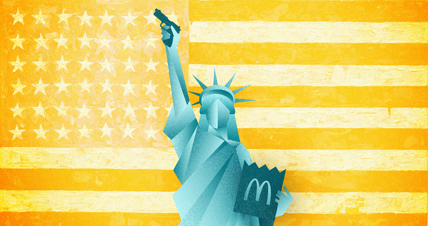 america Exceptionalism flag patriotism gun control Obesity Trump Election debate murrica