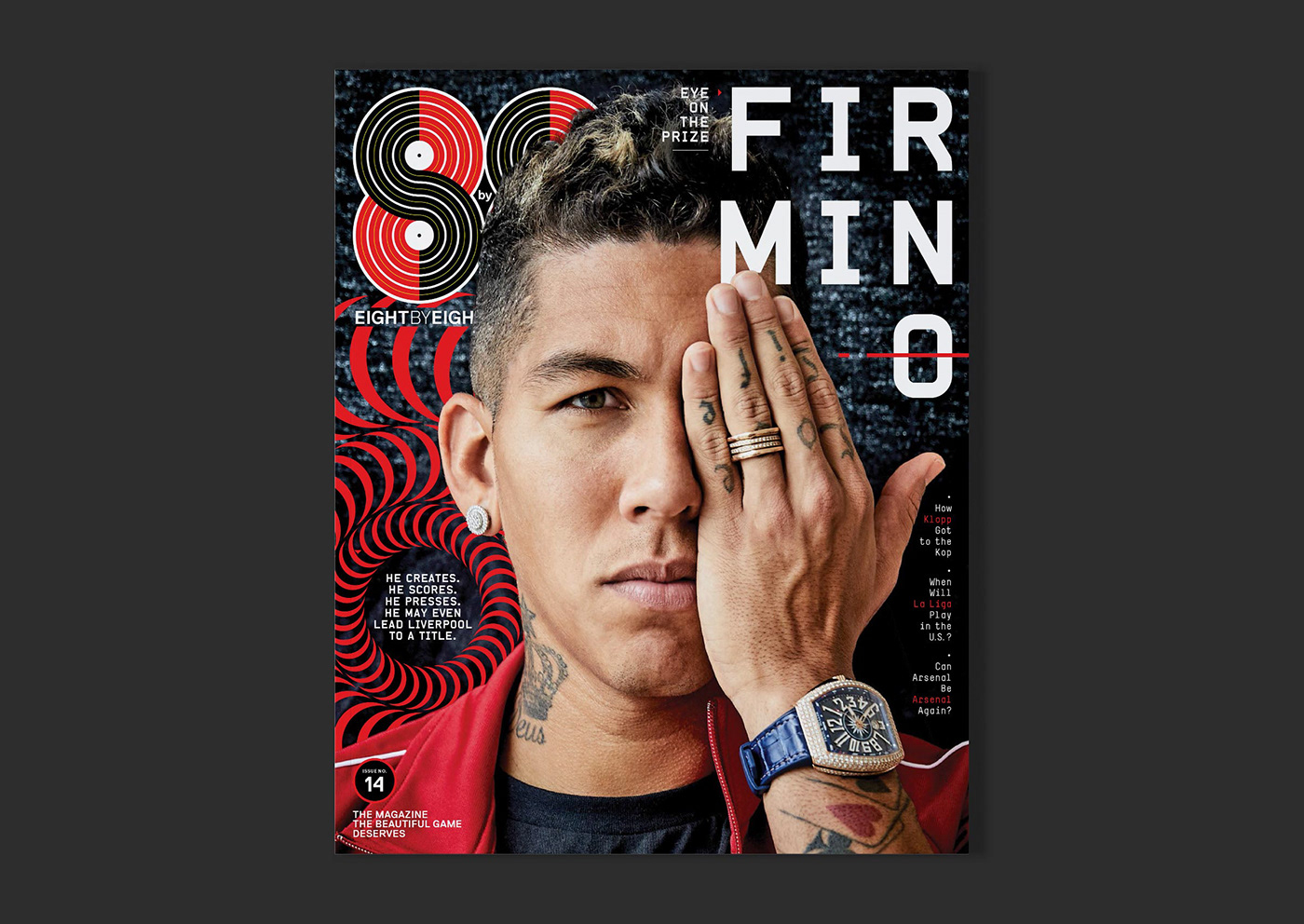soccer football 8by8mag Eight by Eight publication magazine print Firmino arsenal sports